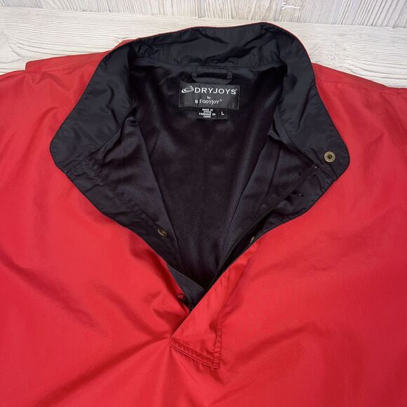 Dryjoys By Footjoy 1/2 Zip Rain Jacket Shirt Short Sleeves Men's Size Large Red - Picture 6 of 12